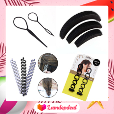 ♥ Lamdepdeal – Combo 4 dụng cụ tạo kiểu tóc cho bạn gái thoải thích sáng tạo kiểu tóc cho riêng mình – Dụng cụ tết tóc, thắt bím tóc – Dụng cụ làm tóc