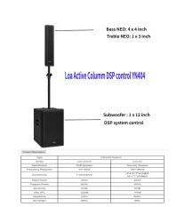 Loa Active Columm điều khiển kỹ thuật số DSP PC Software control YN404 phục vụ không gian chứa 120 khách – Bộ sản phẩm 1