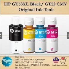 Bộ 4 màu mực GT52 dành cho máy in màu HP Ink Tank 115, HP Ink Tank 315, HP Ink Tank 415