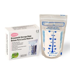 Túi trữ sữa Unimom 210ml 60 túi chất liệu an toàn BPA free, hai lớp rất chắc chắn, an toàn, khóa zipper ở miệng túi