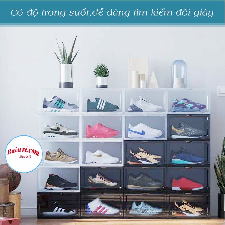 Hộp đựng giày size lớn nhựa cứng có nắp cửa trong suốt Việt Nhật hàng cao cấp (MS:3868)