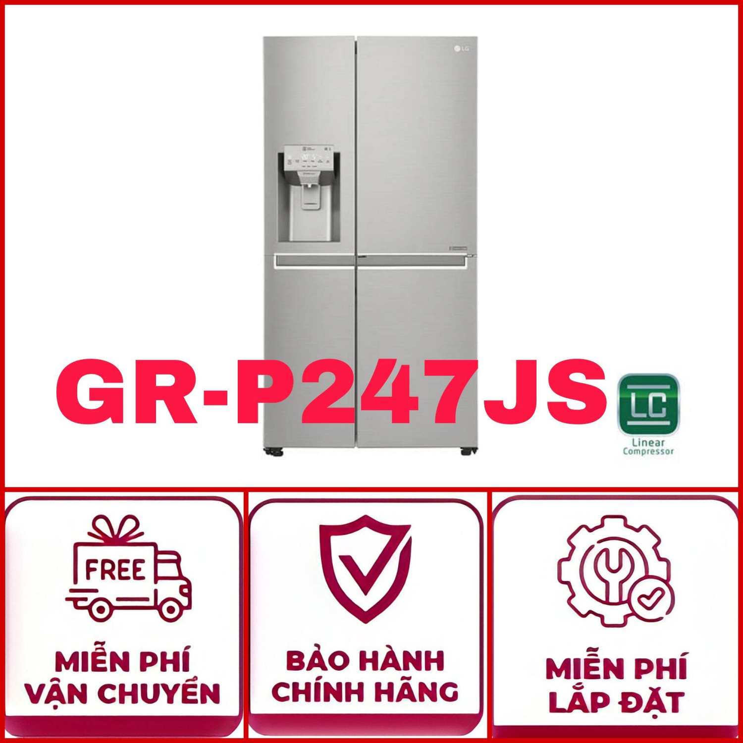 Tủ Lạnh LG  GR-P247JS Tủ lạnh LG Inverter 668 Lit GR-P247JS 