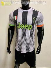 Bộ quần áo bóng đá nam tay ngắn thun lạnh JUVETUS màu Trắng đen sân khach đồ đá banh mới 2020 (fashion-clothes)