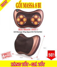 Gối Matxa 8 bi hồng ngoại Nhật Bản LOẠI TỐT, Gối masage hồng ngoại Kazuko, Gối massage hồng ngoại 8 bi xoay 2 chiều. Giảm Đau Mỏi Vai Gáy, Toàn Thân. Tặng Kèm Dây Chuyển Đổi Nguồn trên Ô tô.