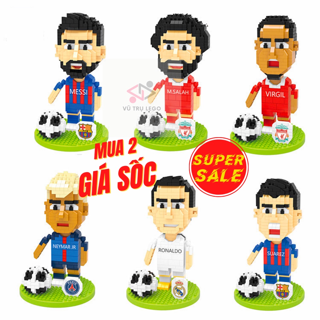 Đồ chơi mô hình lắp ráp lắp ghép cầu thủ bóng đá nổi tiếng Messi,Ronaldo,Neymar lego
