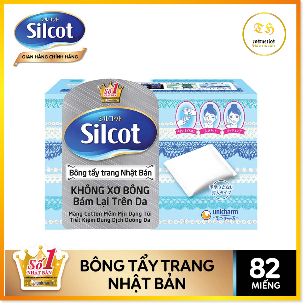 Bông Tẩy Trang Silcot Cơ Bản 82 Miếng Chống Xơ Siêu Mềm Mịn Silcot Velvety Touch Cotton