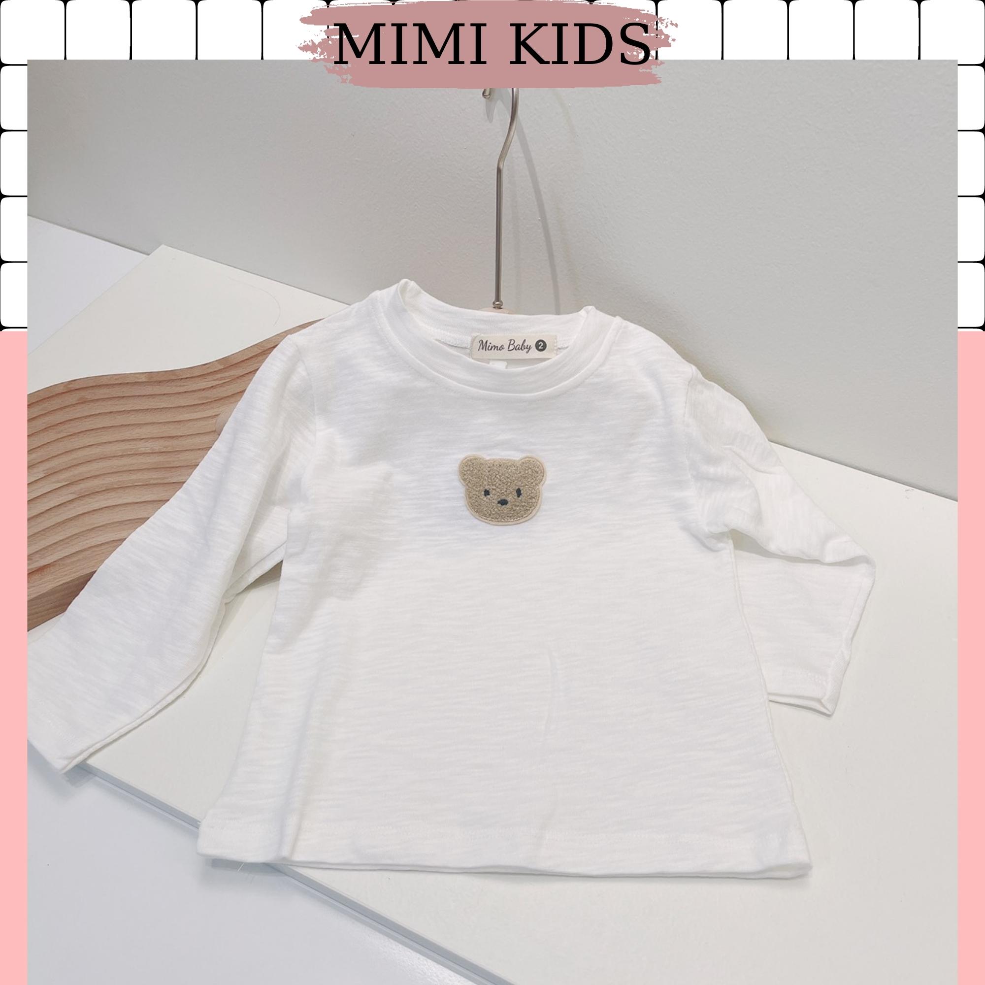 Áo thun dài tay bé trai bé gái MIMIKIDS QA47 áo phông thu đông cotton xược kiểu dáng Hàn dành...