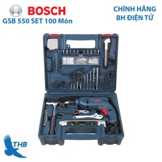 Bộ Máy khoan động lực Máy khoan gia đình Bosch GSB 550 Set 100 món – Bộ máy khoan bán chạy nhất năm 2021