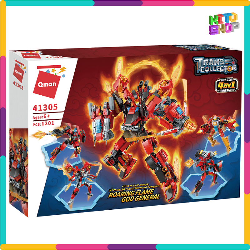 Bộ Đồ Chơi Xếp Hình Thông Minh Lego Qman 1201 Mảnh Ghép: Robot Red Soldier 41301-41305 Cho Trẻ Từ 6 Tuổi