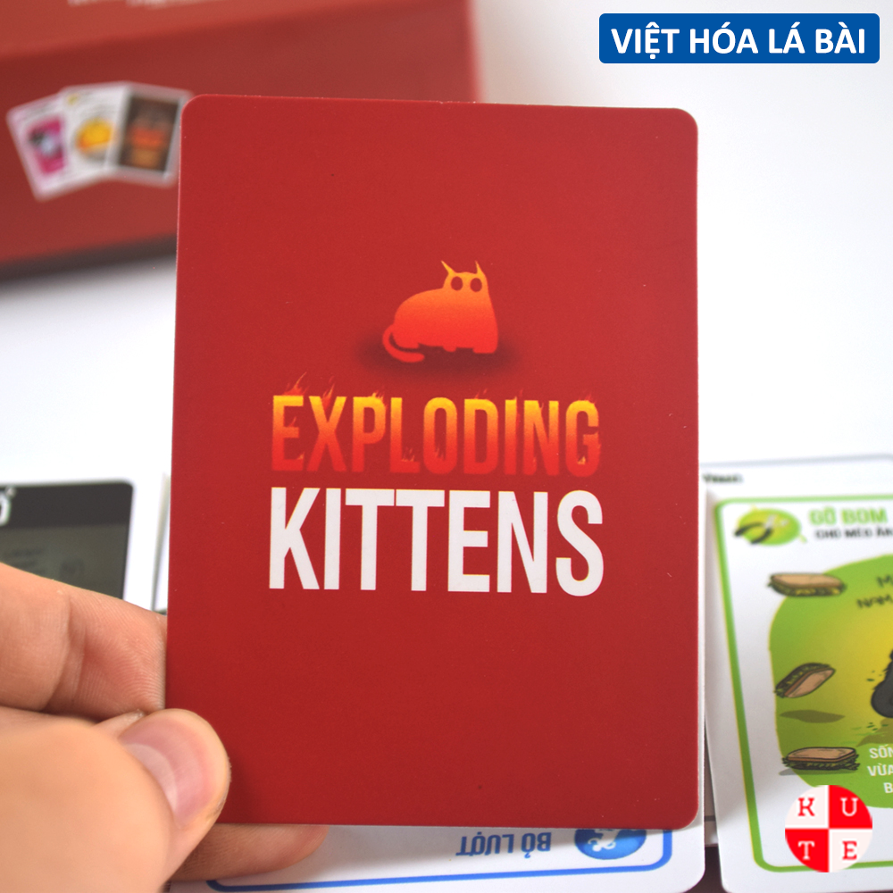 Bộ Bài Mèo Nổ Việt Hóa Lá Bài Board Game Exploding Kittens 56 Lá Bản Chuẩn Đẹp