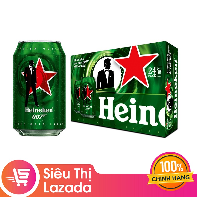 Thùng 24 lon bia Heineken James Bond 330ml