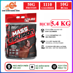 Sữa tăng cân tăng cơ Mass Infusion của Nutrex bịch lớn 5.45 kg có enzym tiêu hóa tăng hấp thu, xây dựng và phát triển cơ bắp nhanh cho người gầy kén ăn, khó hấp thu cần tăng cân nhanh và an toàn – thực phẩm bổ sung