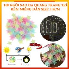 100 ngôi sao dán tường phát sáng trong đêm trang trí phòng cho bé loại to 3.8cm