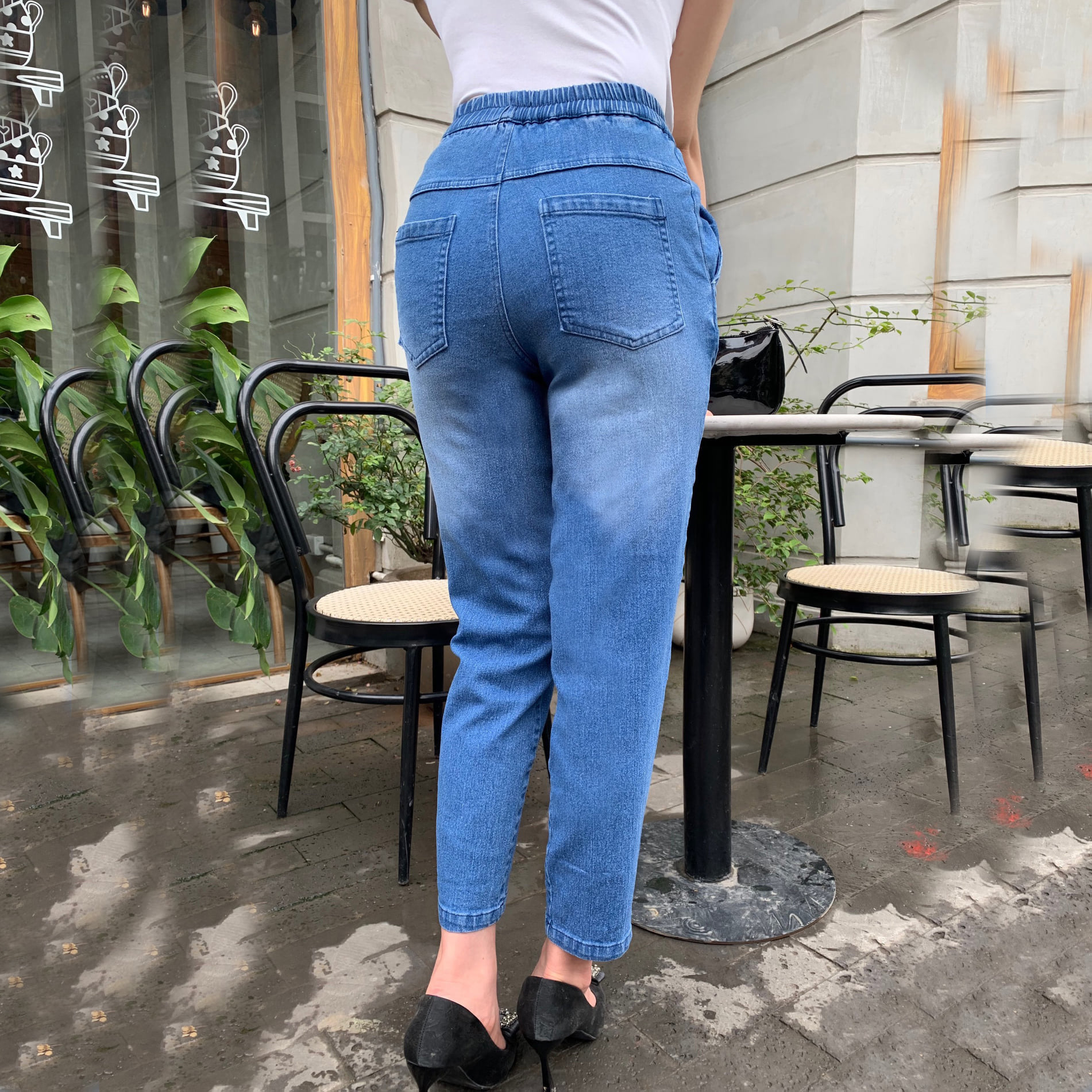 quần jean nữ baggy nữ AMEE cao cấp cạp chun đủ size 40-85kg V202
