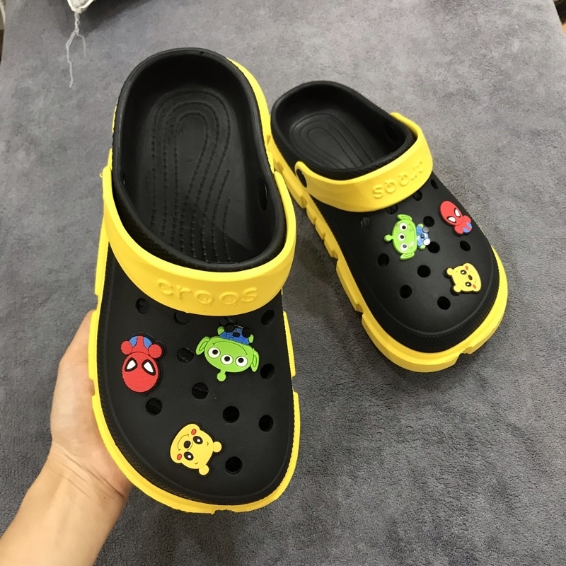 Dép Cross Nam Nữ Hàn Quốc Sục Cá Sấu Đế Siêu Mềm Chống Trơn Trượt 👍 Tặng Kèm Nhiều Sticker...