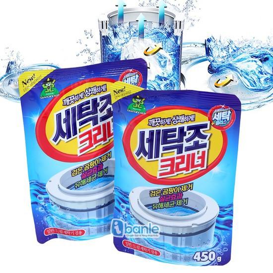 Bộ 3 gói bột tẩy vệ sinh lồng máy giặt Sandokkaebi loại lớn Hàn Quốc - bột tẩy lồng máy