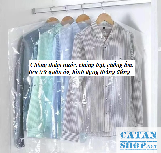 Set 10 Túi bọc treo quần áo chống bụi, Túi đựng trùm quần áo bằng nhựa trong suốt cho tủ đồ-GD697-Nylong