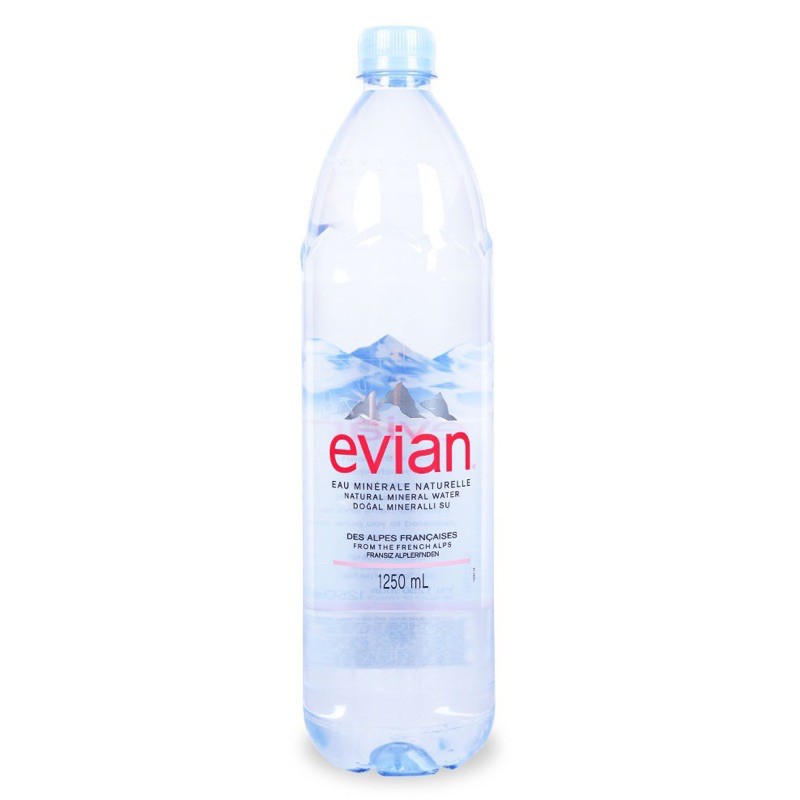 1 chai nước suối Pháp - nước khoáng EVIAN - 1250ml