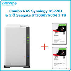 [Khuyến Mãi Combo] Thiết bị lưu trữ NAS Synology DS220J và 2 Ổ cứng Seagate ST2000VN004 2 TB