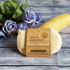 Bông tắm xơ mướp oval ECOLIFE KOREA – Oval Natural Loofah Bath Sponge