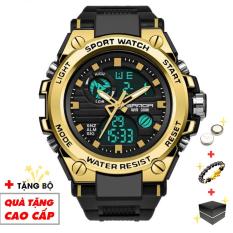 Đồng hồ nam điện tử thể thao SANDA SA01 đỉnh cao thiết kế chống nước siêu bền (Đen Viền Vàng) – Arman Store