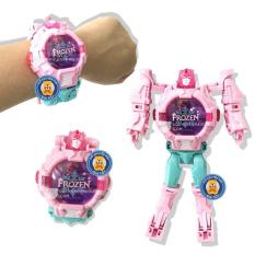 Đồ Chơi Robot biến hình đồng hồ đeo tay các nhân vật Siêu anh hùng Avenger / Elsa có Đèn