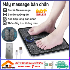 [HOT-2022] Thảm massage chân EMS thư giãn trị liệu nhức mỏi chân, giúp lưu thông khí huyết, đệm massage chân có 8 chế độ mát xa, màn hình kỹ thuật số, pin sạc
