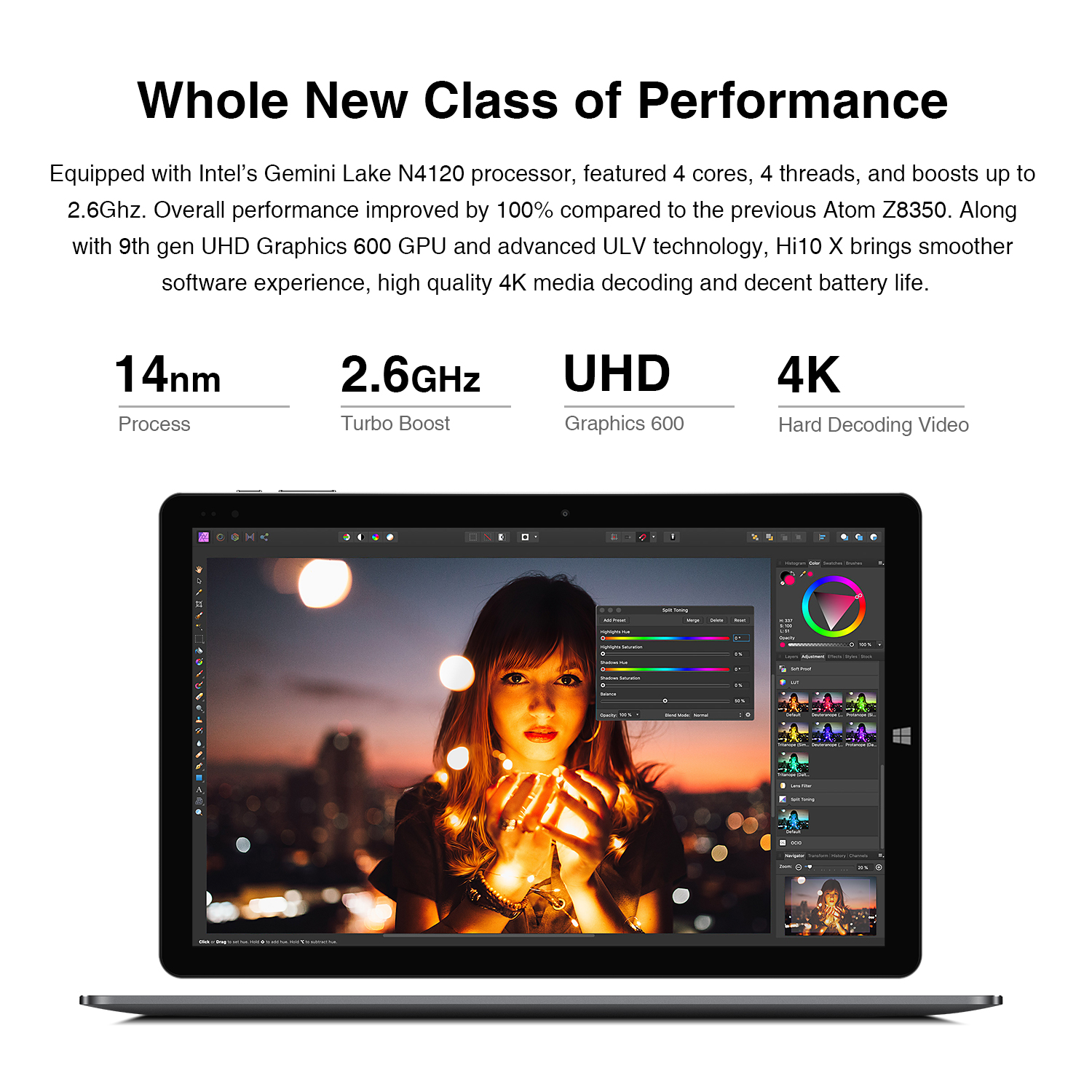 【CHUWI OFFICIAL】Hi10 X 2-in-1 Genuine Windows 11 Tablet PC / 10.1 Inch 1920x1200 FHD Screen / Intel® N4120 CPU /...