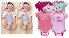 Set 5 bộ body suit tay ngắn tam giác cho bé Gái và Trai 2kg – 11kg – áo liền quần, body suit, sleep suit, body ngắn tay