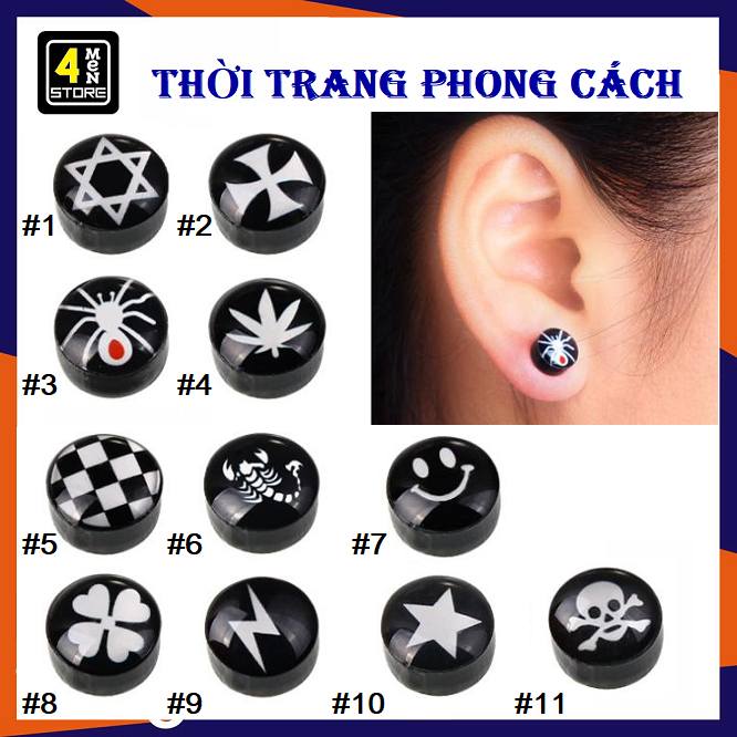 [HCM]⚡ Giá 1 Cặp ⚡ Khuyên Tai Nam Châm Thời Trang Hàn Quốc – Bông Tai Nam Châm Không Xỏ Lỗ – 11 Mẫu Mới