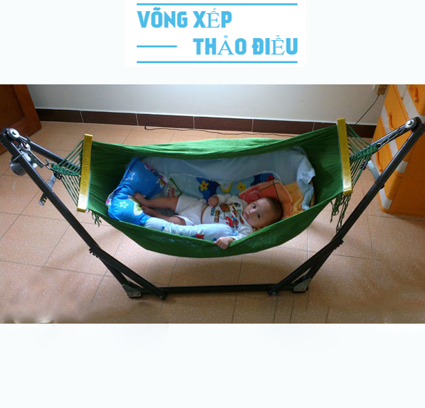 Khung võng xếp cho em bé sơn tĩnh điện hàng xuất khẩu-Võng xếp Thảo Điều