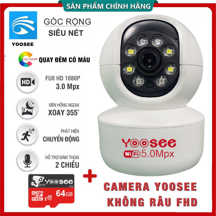 Camera yoosee IP Xoay 360 - Ban đêm có màu new 2023 - thiết kế gọn gàng - không enten...