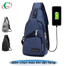 (Có thể chọn màu) Túi đeo chéo nam cao cấp tích hợp cổng sạc USB ngoài MMB012