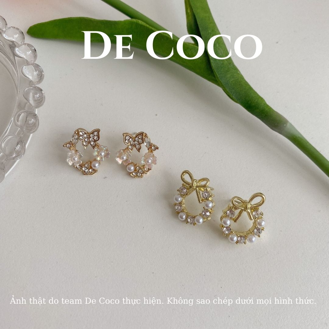 Bông tai Khuyên tai bạc nữ Floral Ring De Coco Decoco