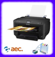 Máy in phun màu A3, A4 Epson Workforce 7210 gắn bộ tiếp mực ngoài + kèm mực chuyển nhiệt (in Wifi, in đảo mặt)