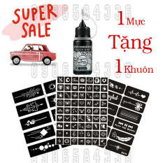 Mực xăm tạm thời 7-15 ngày [ Tặng 1 Khuôn + Sticker ][Màu Xanh Đen]