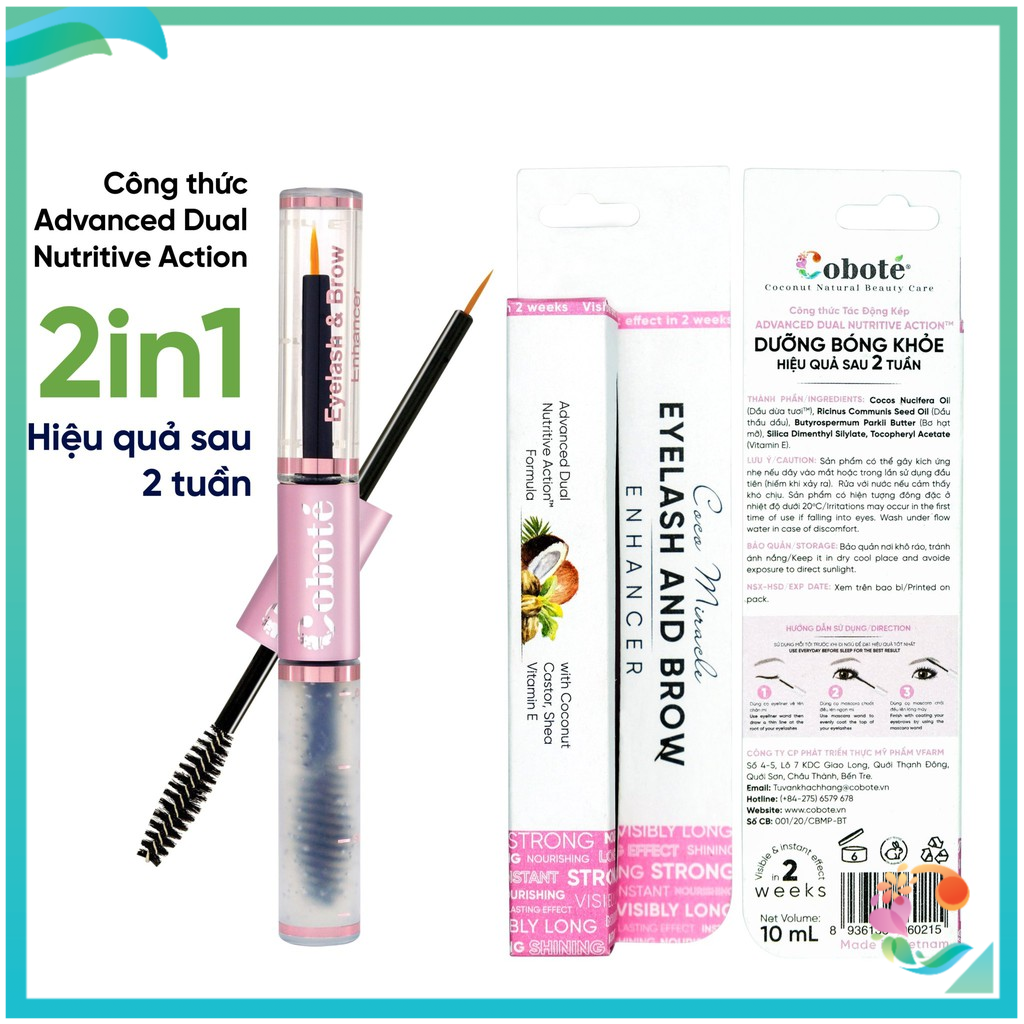 Serum dưỡng dài mi & mày Coboté – Hiệu quả sau 2 tuần – 100% thiên nhiên