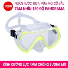Kính lặn biển 1526 mắt KÍNH CƯỜNG LỰC góc nhìn 180 độ, an toàn chống va đạp POPO Collection
