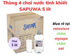 Thùng 4 chai nước tinh khiết SAPUWA 5L / Combo 2 can nước tinh khiết SAPUWA 5L