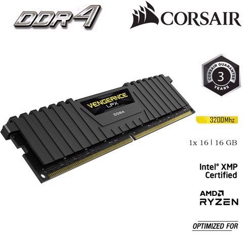 RAM PC CORSAIR VENGEANCE LPX 16GB DDR4 1x16G 3200MHz CMK16GX4M1E3200C16