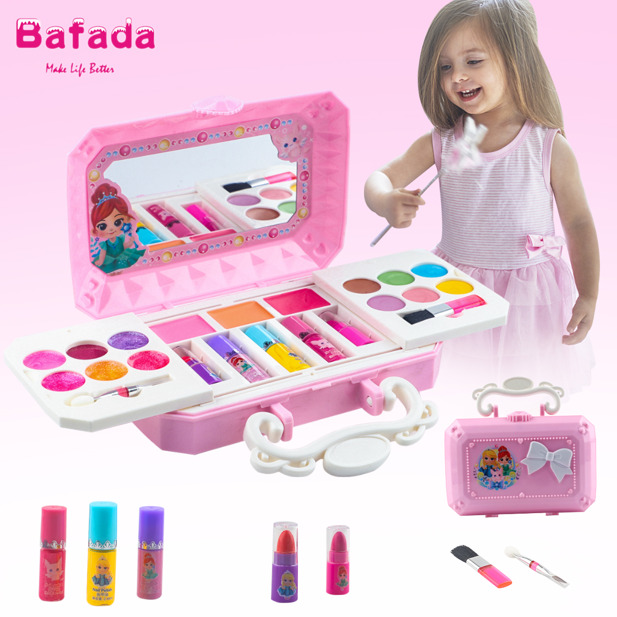Bafada Bộ mỹ phẩm mini Carnival Beauty Mini cho bé gái chơi với búp bê, chất liệu an toàn không độc hại, đã được kiểm định an toàn – INTL