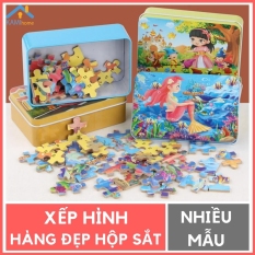 Bộ Ghép hình giáo dục Montessori 60 chi tiết hộp sắt
