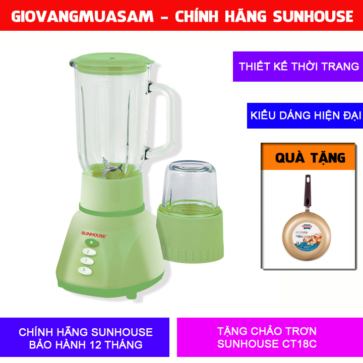 Máy xay sinh tố SUNHOUSE SHD5111 + TẶNG CHẢO CHỐNG DÍNH SUNHOUSE CT18C