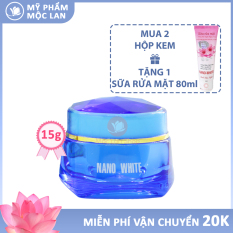 Kem mụn sẹo rỗ thâm dưỡng trắng da mặt giảm nhờn và mịn da – Kem Nano White 15g – Mỹ phẩm Mộc Lan