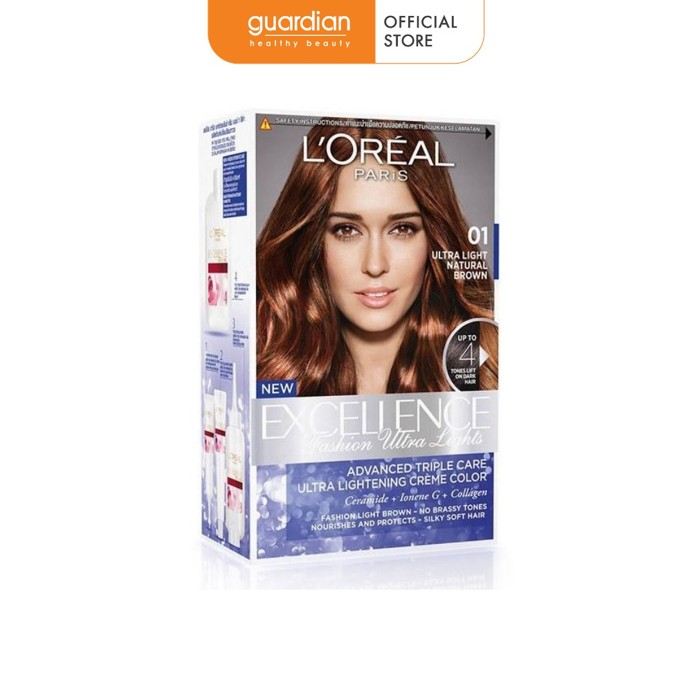 Kem Nhuộm Tóc Nâng Sáng L’Oreal Paris Hair Color #01 Màu Nâu Sáng 172ml