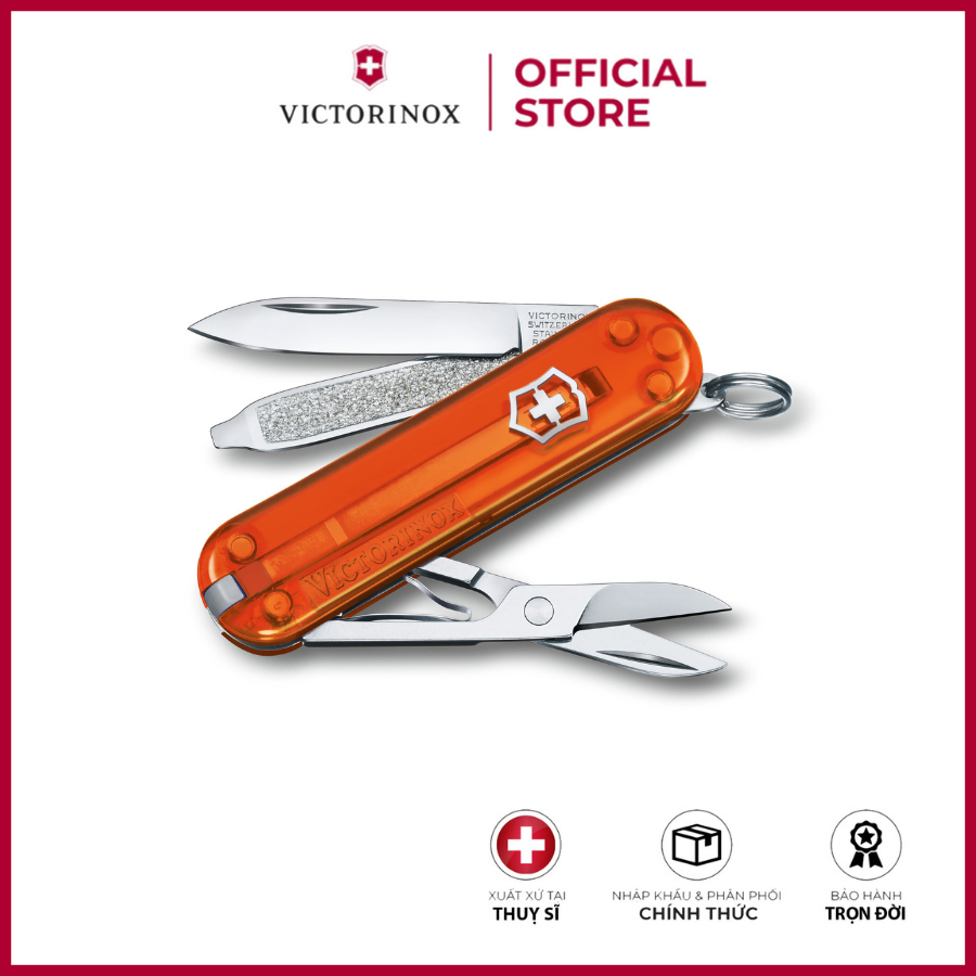 Dao đa năng Victorinox SD Classic Transparent Color 58mm NEW 2021 with gift box- Hãng phân phối chính thức