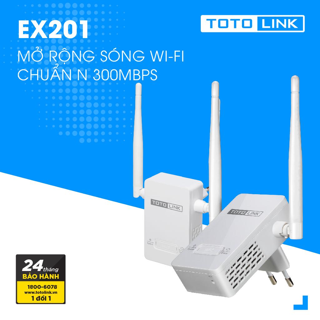 Mở rộng sóng Wi-Fi chuẩn N 300Mbps - EX201 - TOTOLINK