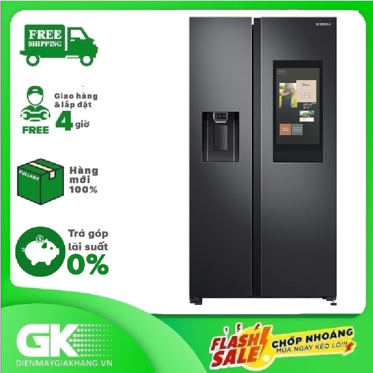 TRẢ GÓP 0% – Tủ lạnh Samsung Inverter 616 lít RS64T5F01B4/SV- Bảo hành 2 năm