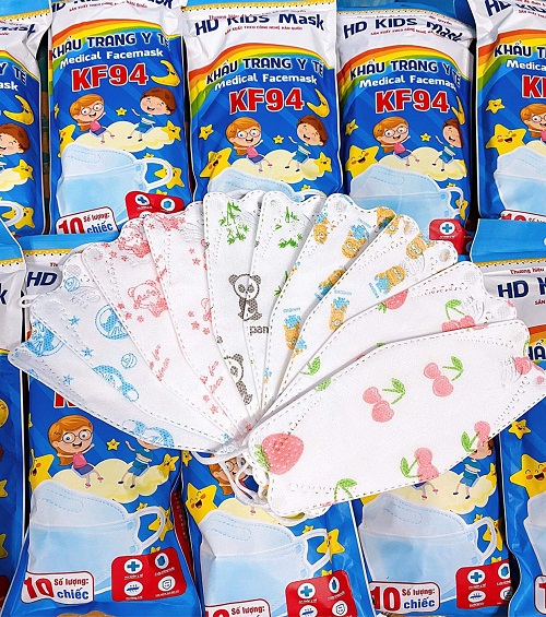 Túi Khẩu Trang Em Bé 4D HOÀNG DƯƠNG gồm 10 cái Kháng Khuẩn, yên tâm cho bé dùng mùa dịch