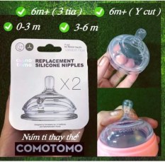 Hộp 2 núm ti (Size 1 tia, 2 tia,3 tia,y cut) thay thế bình comotomo siêu mềm ( shop có đủ Size)